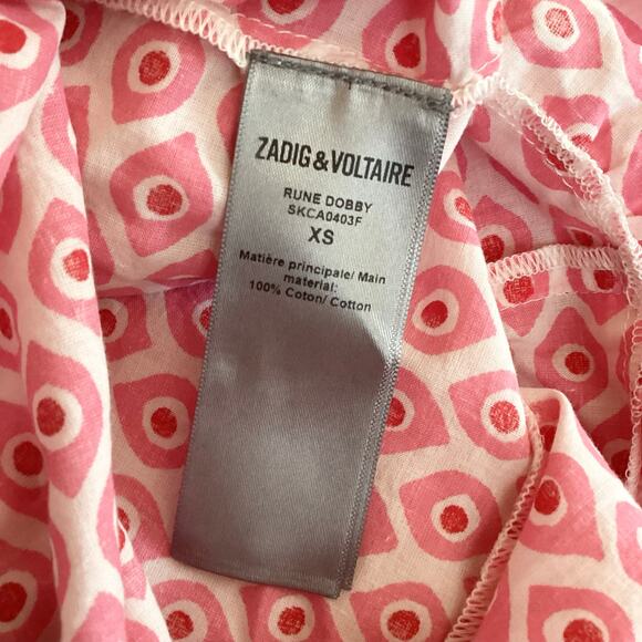 Zadig & Voltaire Rune Debby Cotton Ruffle Evil Eye Print Mini Dress XS - Picture 11 of 12